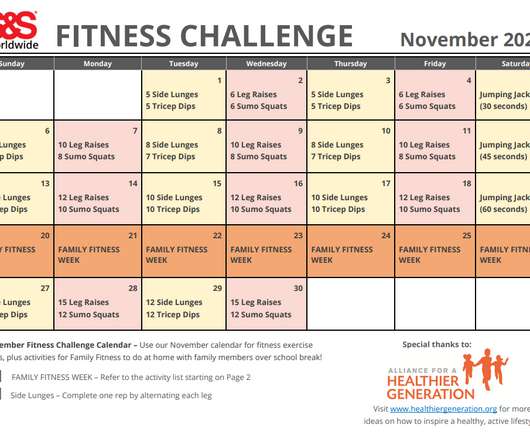 December Printable Fitness Challenge Calendar - S&S Blog