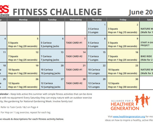 November Printable Fitness Challenge Calendar - S&S Blog